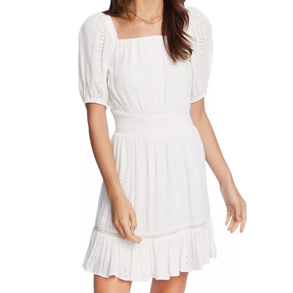 NWT ✨ 1.STATE Square Neck Eyelet Fit & Flare Dress